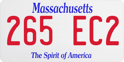 MA license plate 265EC2