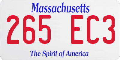 MA license plate 265EC3