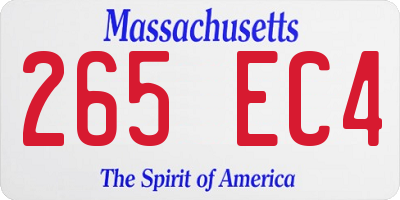 MA license plate 265EC4