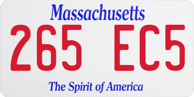 MA license plate 265EC5