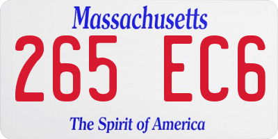MA license plate 265EC6