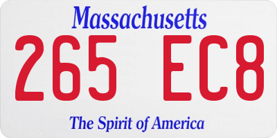 MA license plate 265EC8
