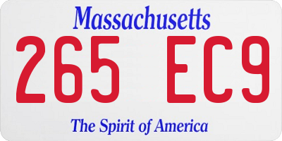 MA license plate 265EC9