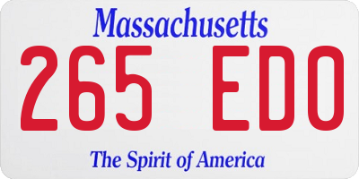 MA license plate 265ED0