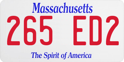 MA license plate 265ED2