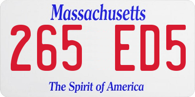 MA license plate 265ED5