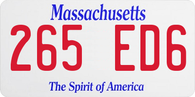 MA license plate 265ED6