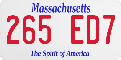 MA license plate 265ED7