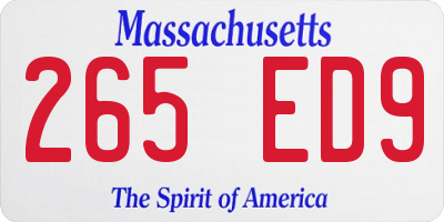 MA license plate 265ED9