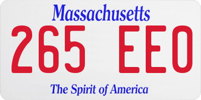 MA license plate 265EE0