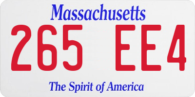 MA license plate 265EE4