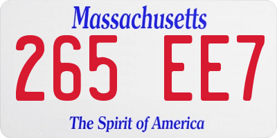 MA license plate 265EE7