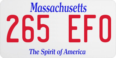 MA license plate 265EF0