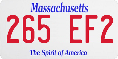 MA license plate 265EF2