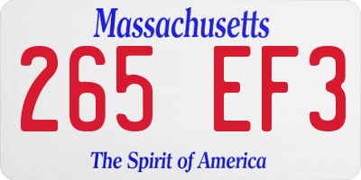 MA license plate 265EF3