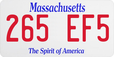 MA license plate 265EF5