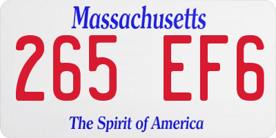 MA license plate 265EF6