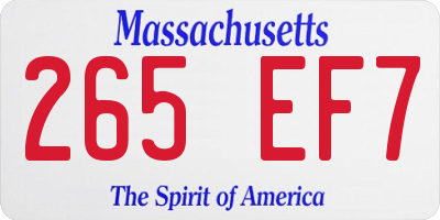 MA license plate 265EF7