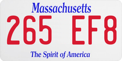 MA license plate 265EF8