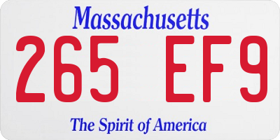 MA license plate 265EF9