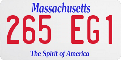 MA license plate 265EG1