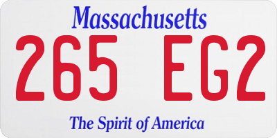 MA license plate 265EG2