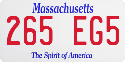 MA license plate 265EG5