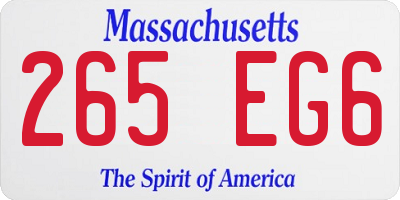 MA license plate 265EG6