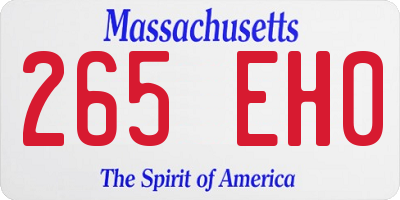 MA license plate 265EH0