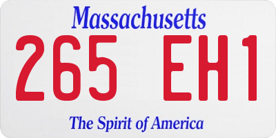 MA license plate 265EH1