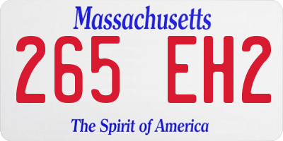 MA license plate 265EH2