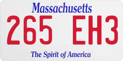 MA license plate 265EH3