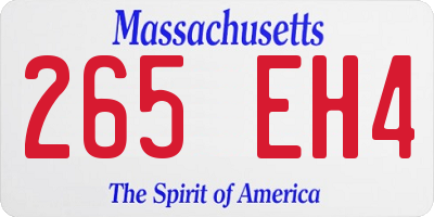 MA license plate 265EH4