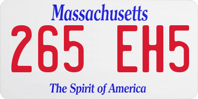 MA license plate 265EH5