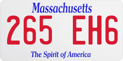 MA license plate 265EH6