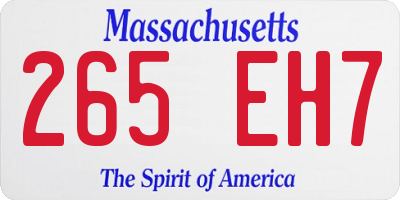 MA license plate 265EH7