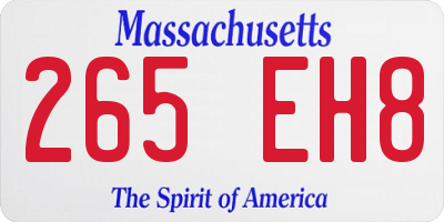 MA license plate 265EH8
