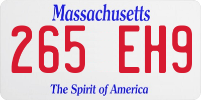 MA license plate 265EH9