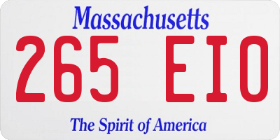 MA license plate 265EI0