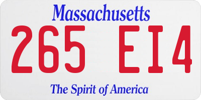 MA license plate 265EI4