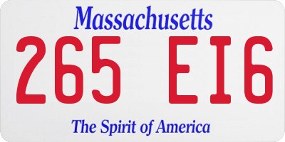 MA license plate 265EI6