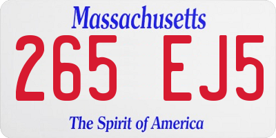 MA license plate 265EJ5