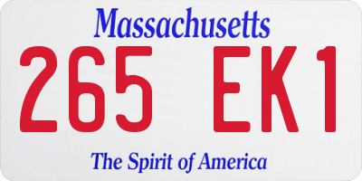 MA license plate 265EK1