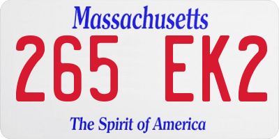 MA license plate 265EK2