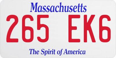 MA license plate 265EK6