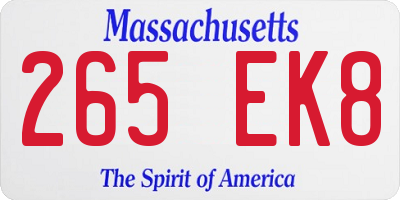 MA license plate 265EK8