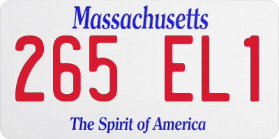 MA license plate 265EL1