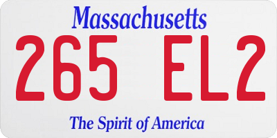 MA license plate 265EL2