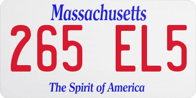 MA license plate 265EL5