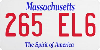 MA license plate 265EL6